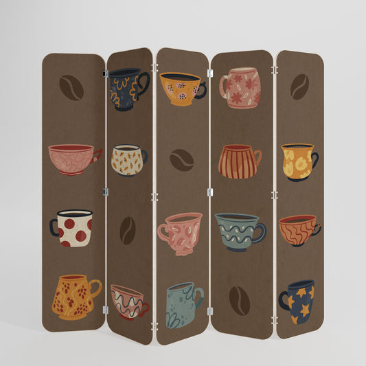 COFFEE BREAK 5-Panel Plywood Room Divider