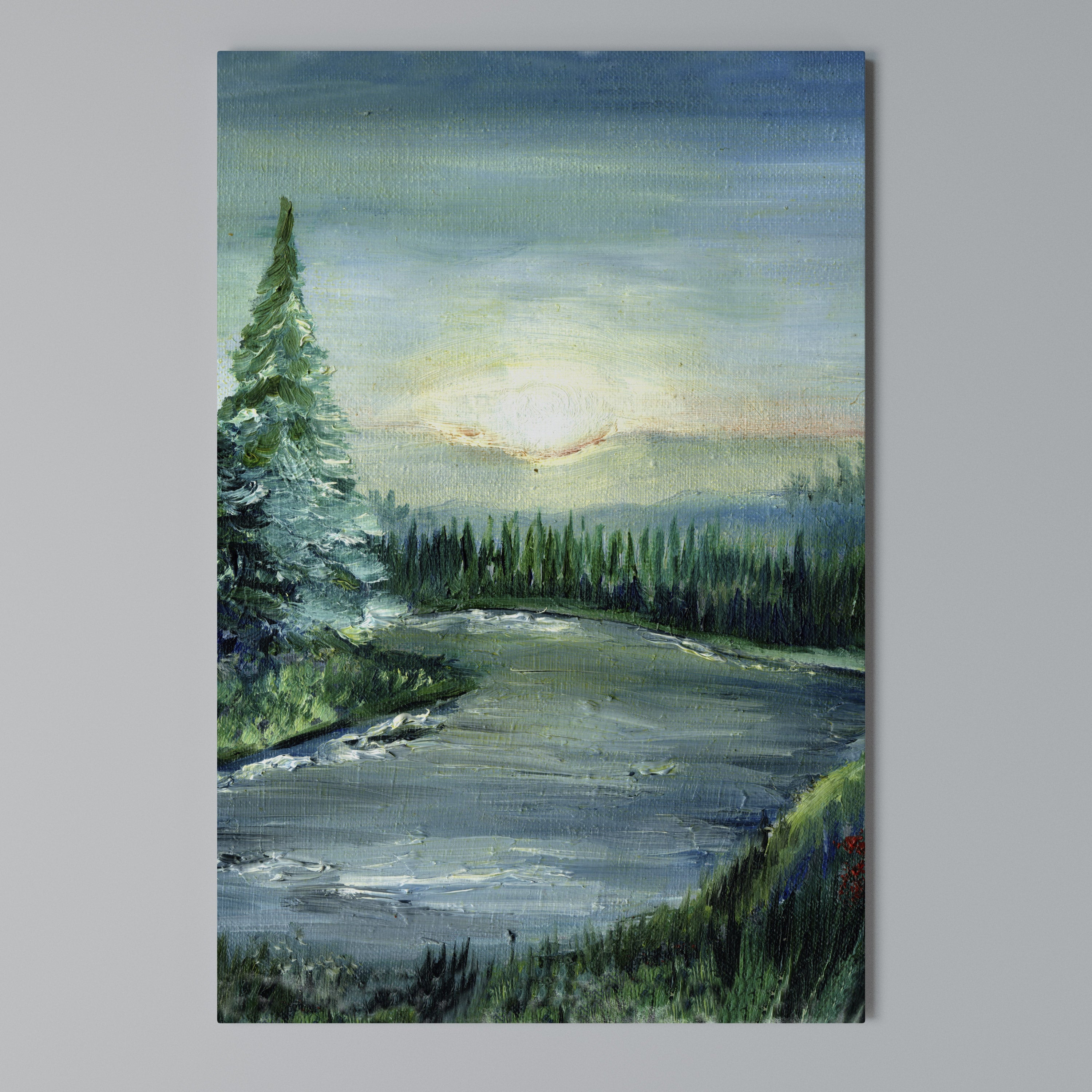 FOREST SUNSET Cuadro en lienzo vertical