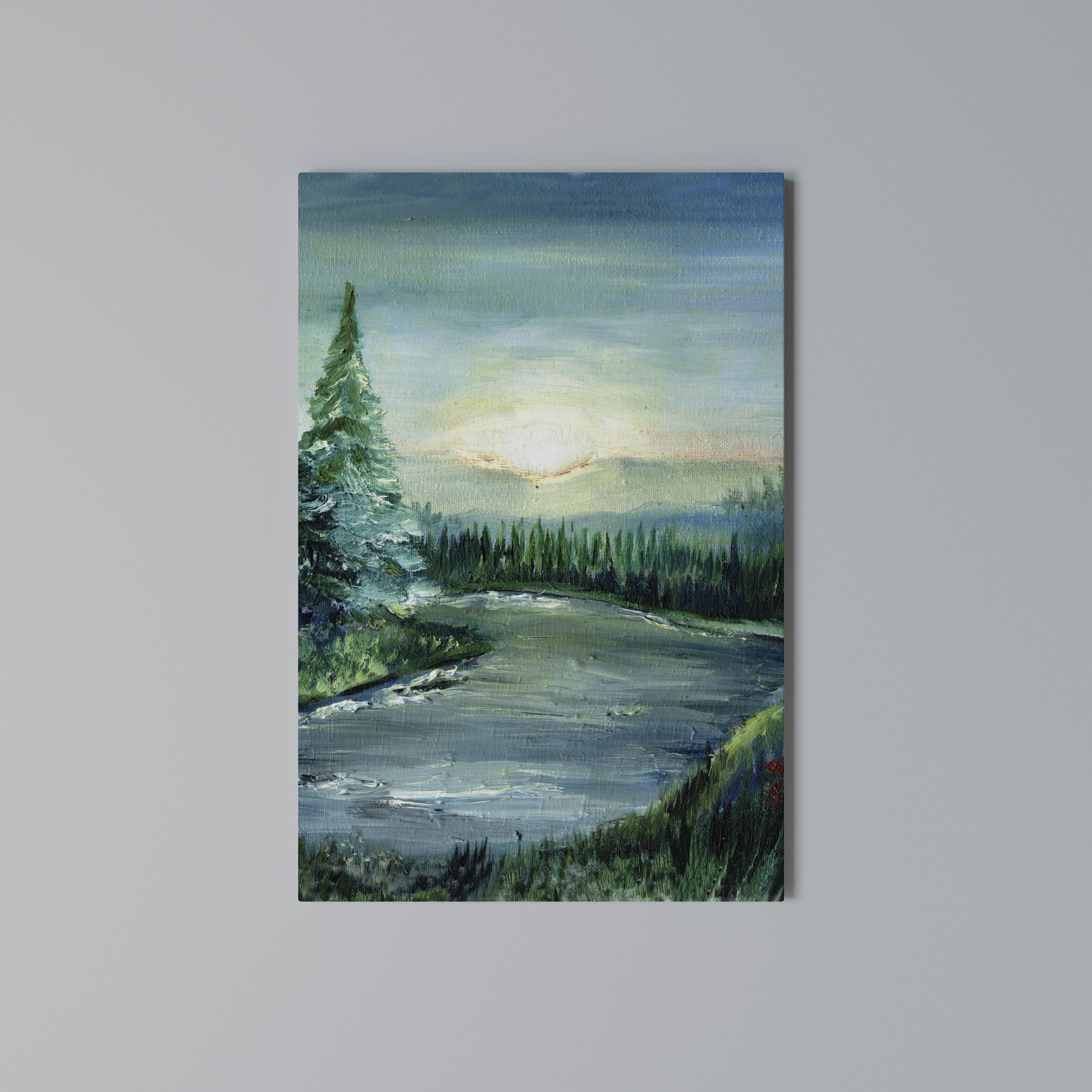 FOREST SUNSET Cuadro en lienzo vertical