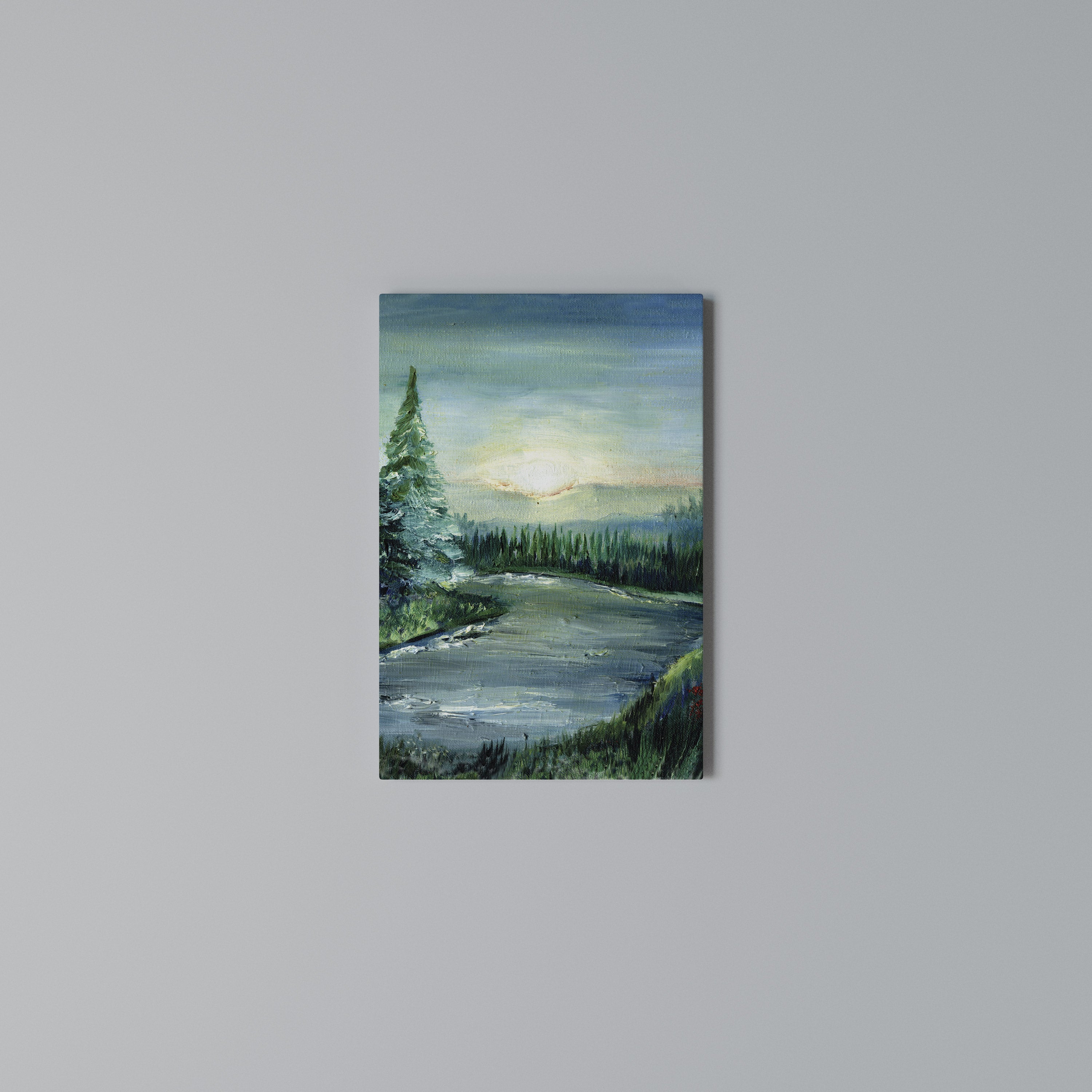 FOREST SUNSET Cuadro en lienzo vertical