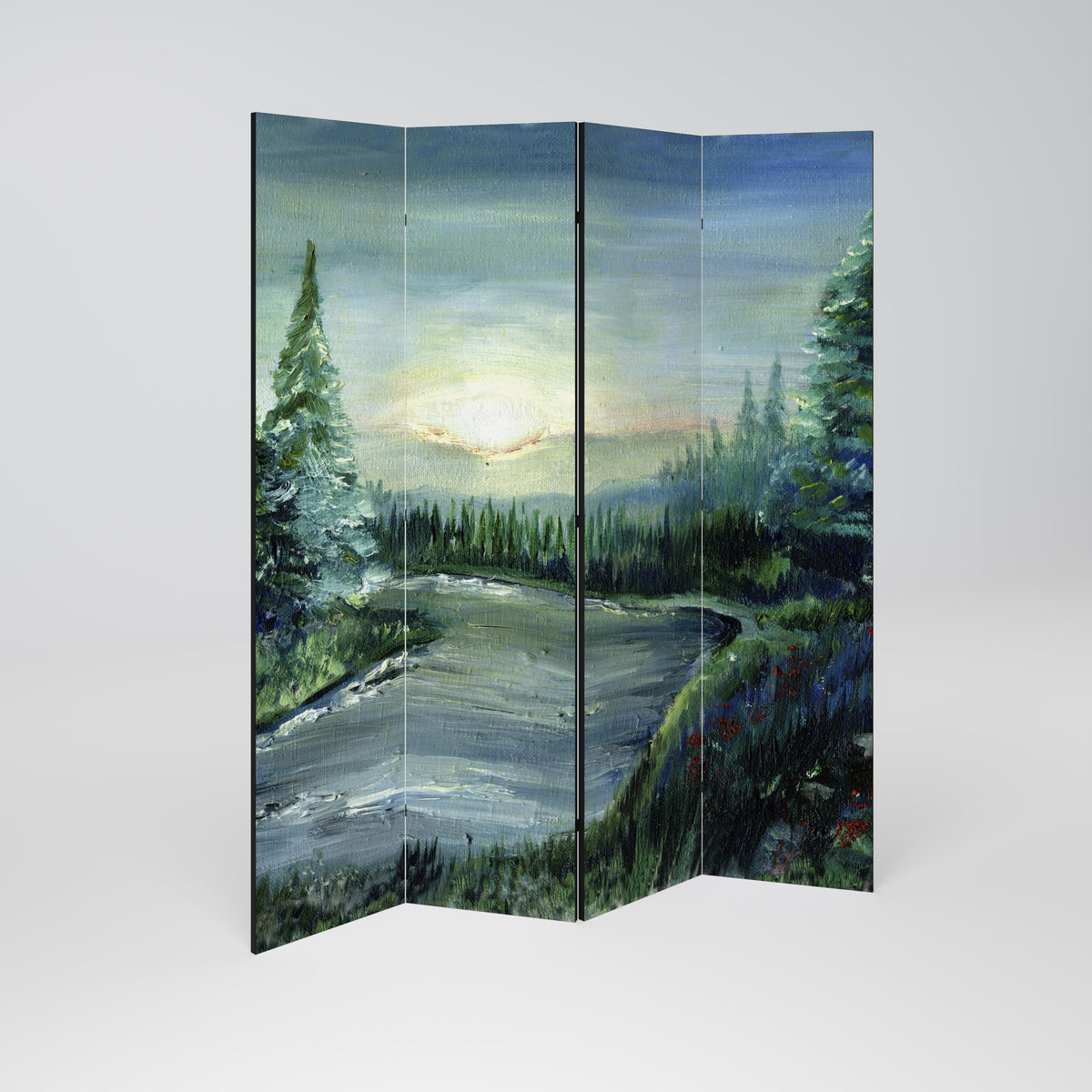 FOREST SUNSET Rumsavdelare 4 paneler