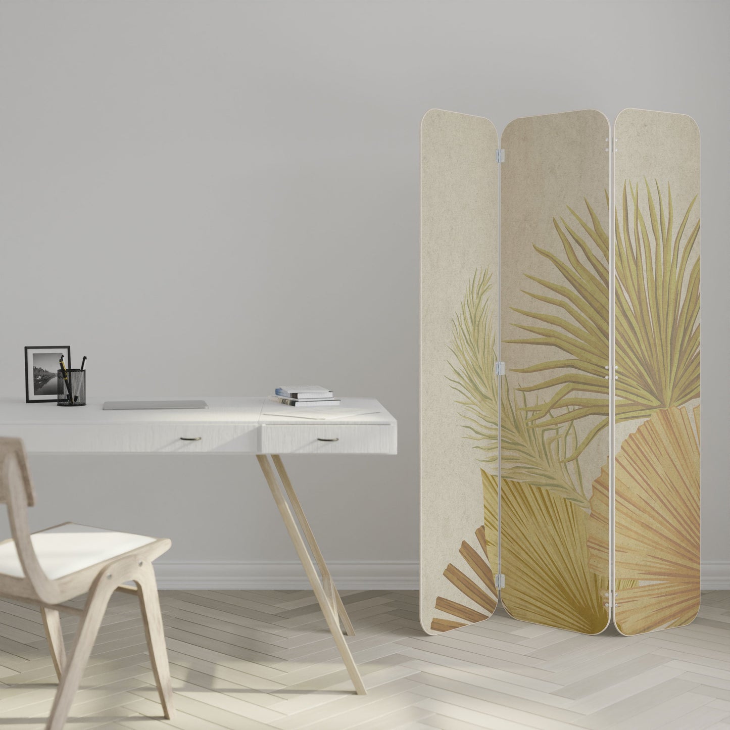 TROPICAL OUTBREAK 3-Panel Plywood Room Divider