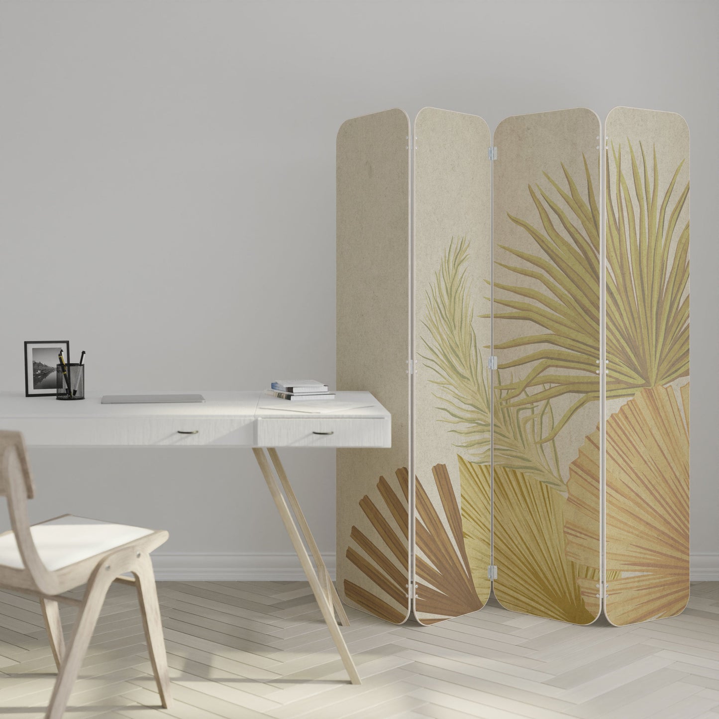 TROPICAL OUTBREAK 4-Panel Plywood Room Divider