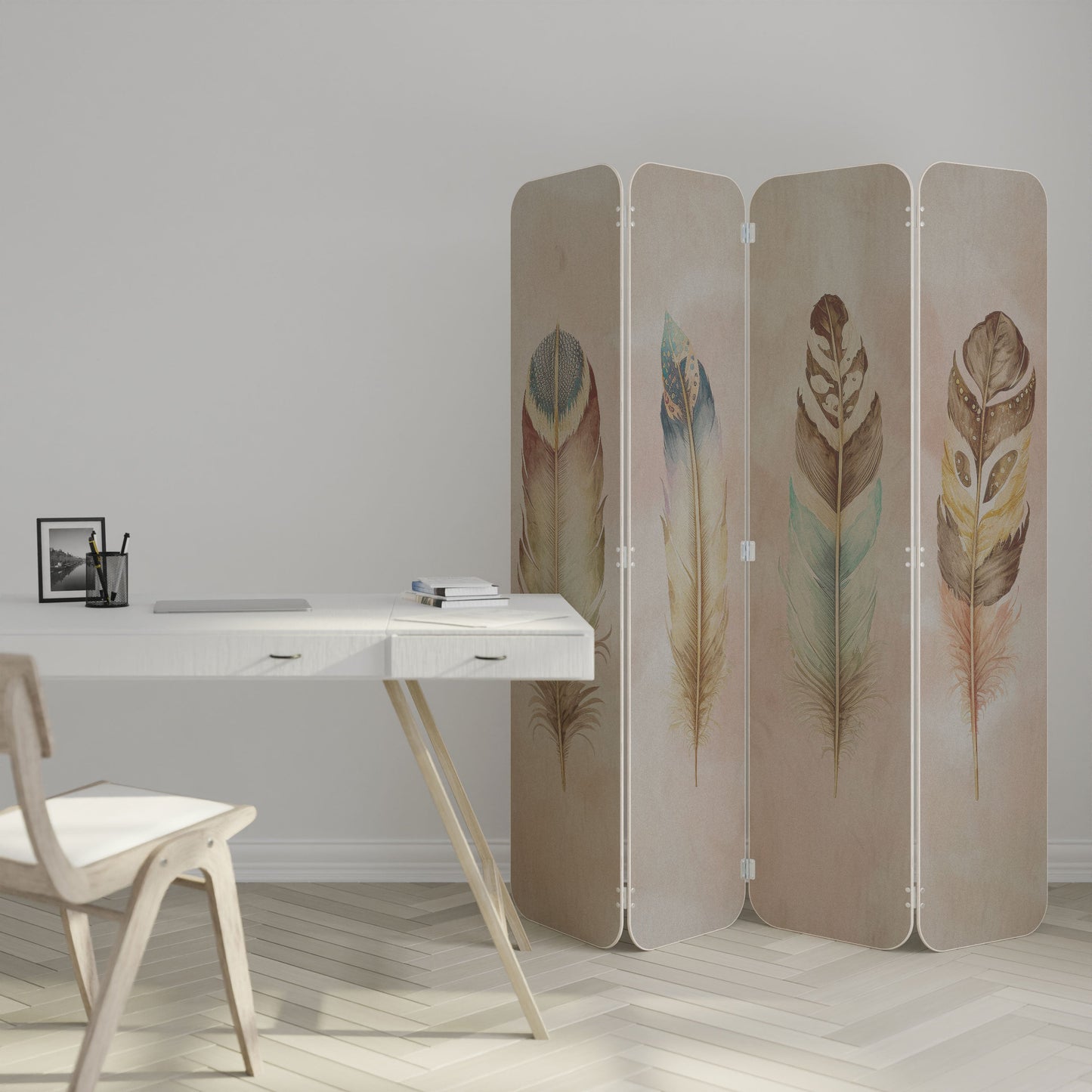 THE DELIQUESCE 4-Panel Plywood Room Divider