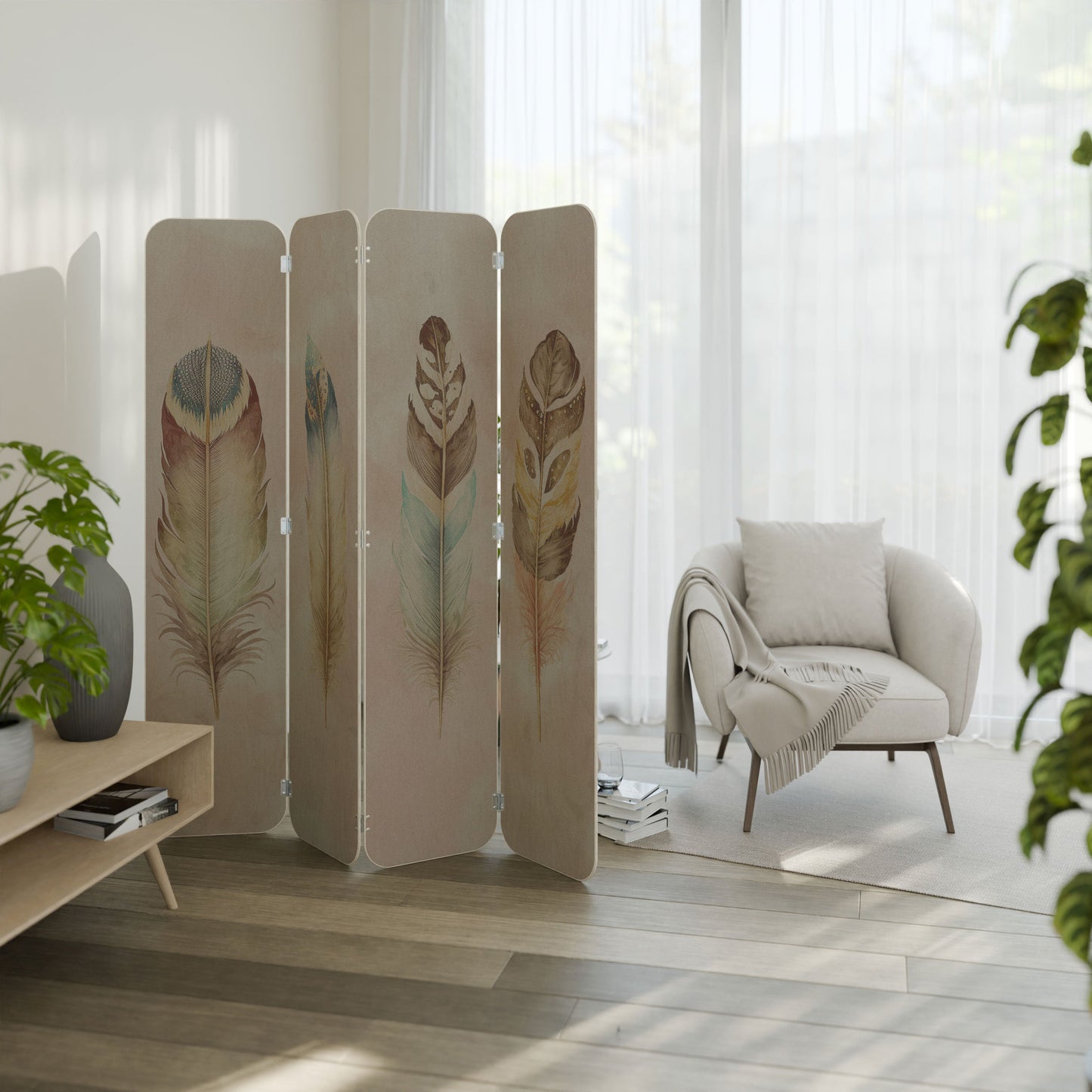 THE DELIQUESCE 4-Panel Plywood Room Divider