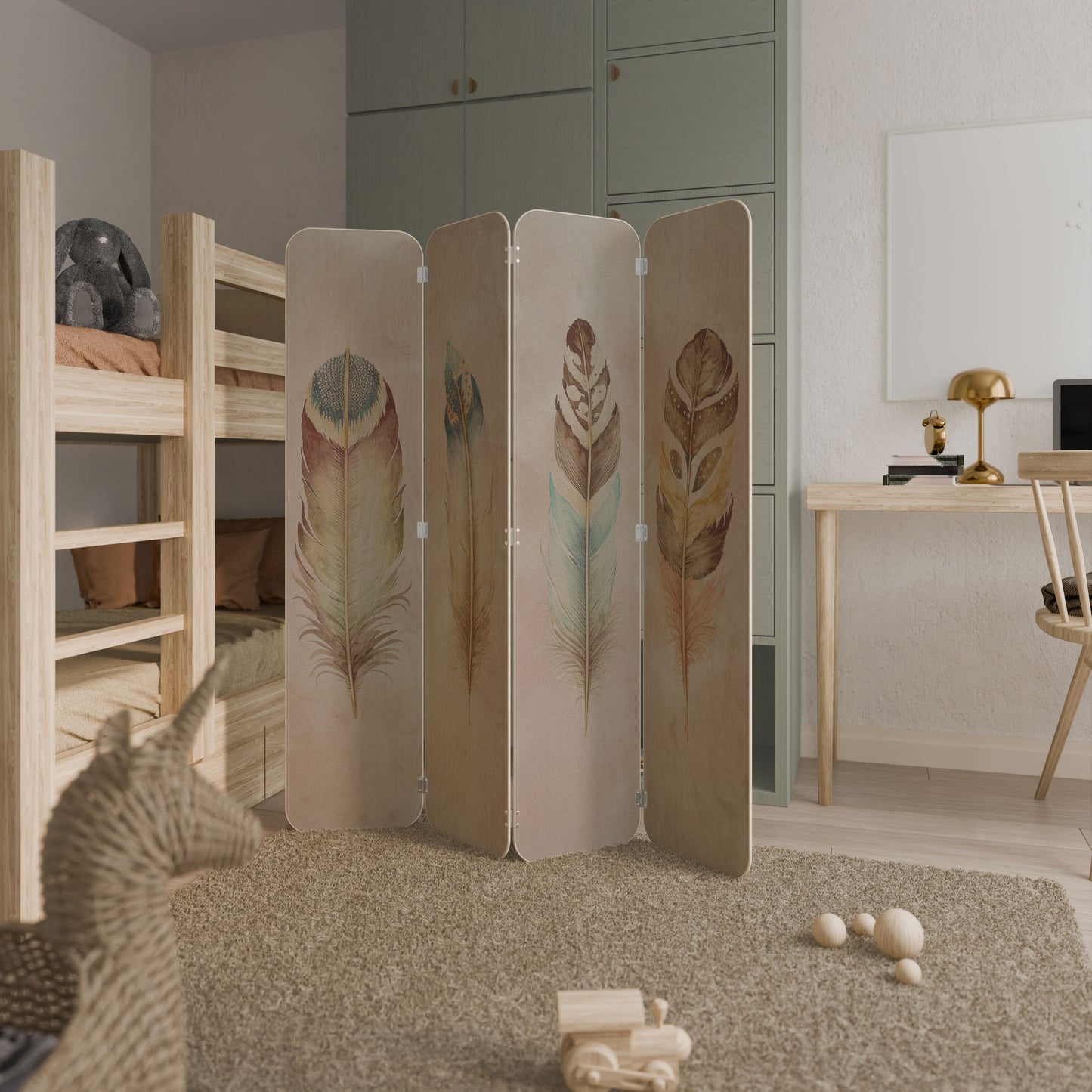 THE DELIQUESCE 4-Panel Plywood Room Divider