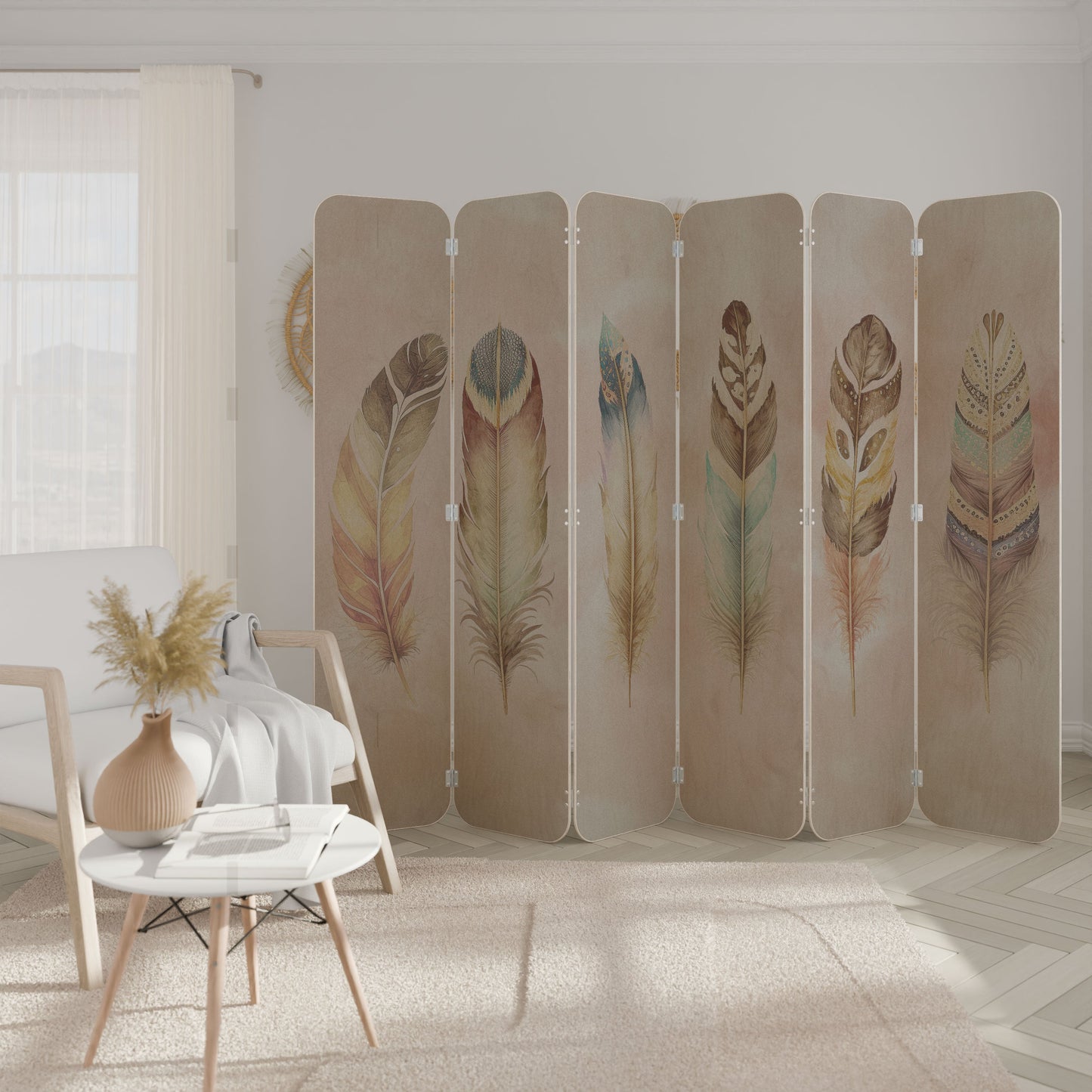 THE DELIQUESCE 6-Panel Plywood Room Divider