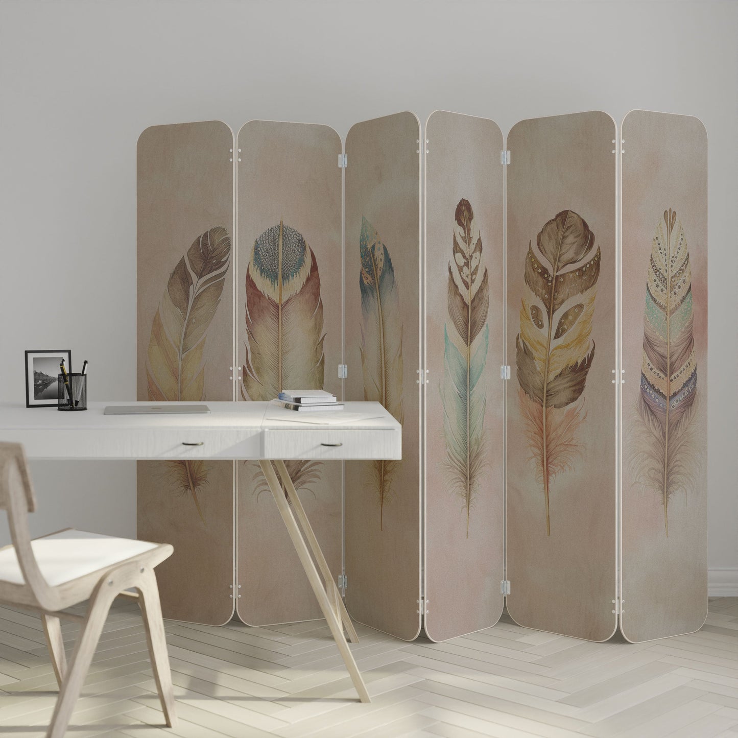 THE DELIQUESCE 6-Panel Plywood Room Divider