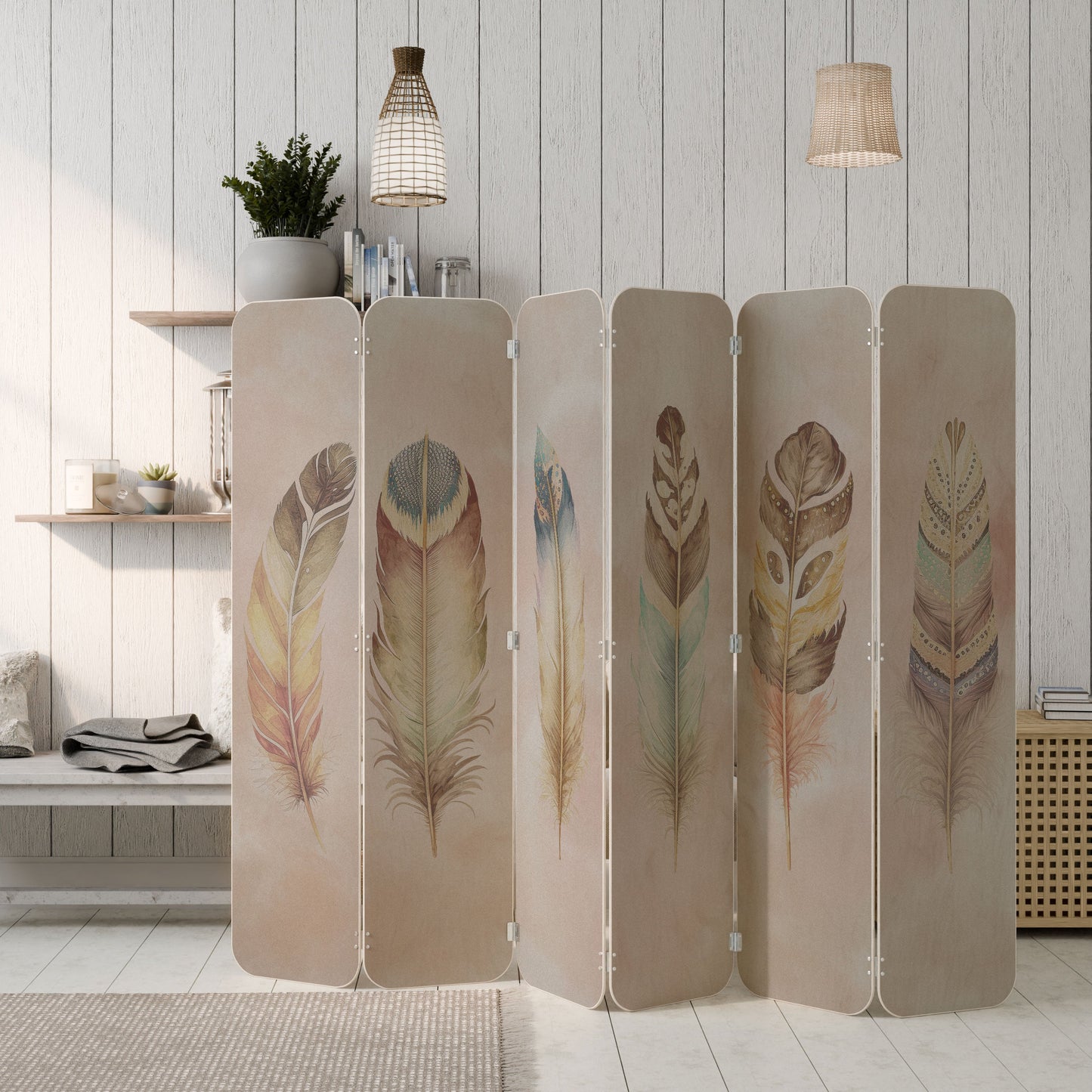 THE DELIQUESCE 6-Panel Plywood Room Divider