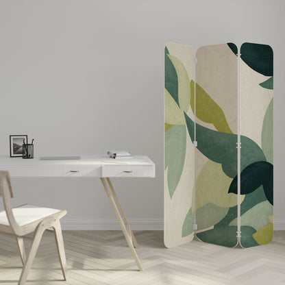 LEAFY VIBRATION 3-Panel Plywood Room Divider