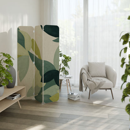 LEAFY VIBRATION 3-Panel Plywood Room Divider