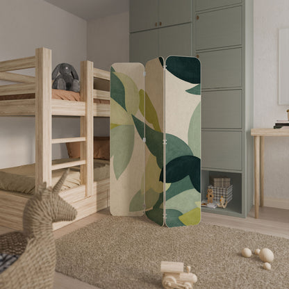 LEAFY VIBRATION 3-Panel Plywood Room Divider