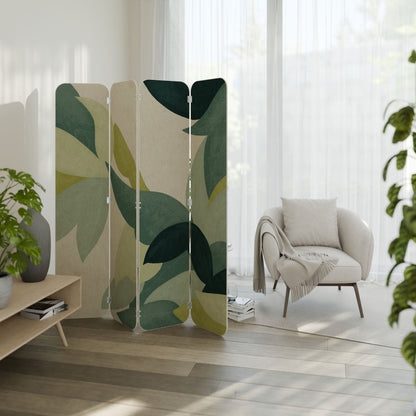 LEAFY VIBRATION 4-Panel Plywood Room Divider