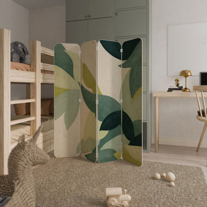 LEAFY VIBRATION 4-Panel Plywood Room Divider