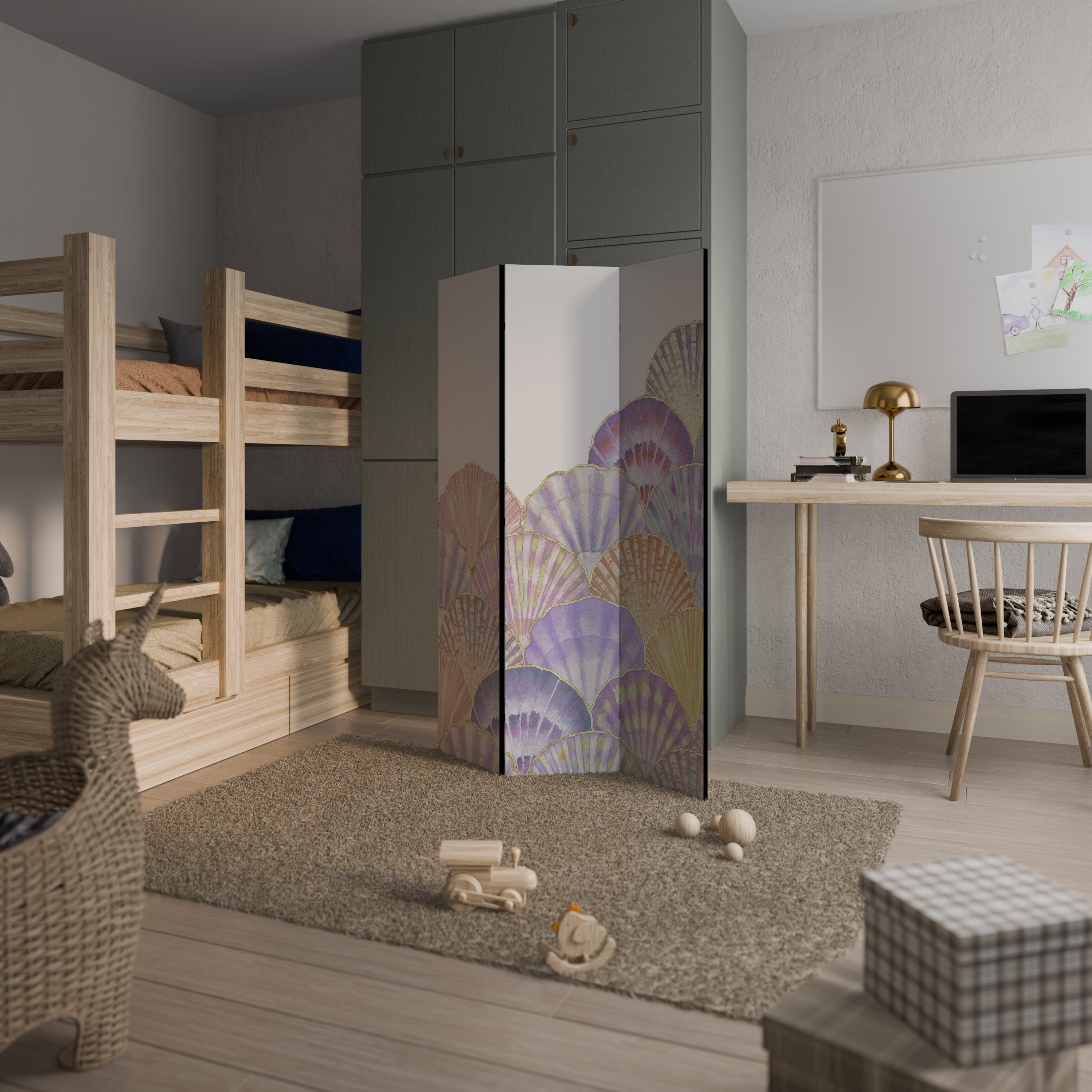 PASTEL OCEAN DREAMS 3-teiliger Paravent