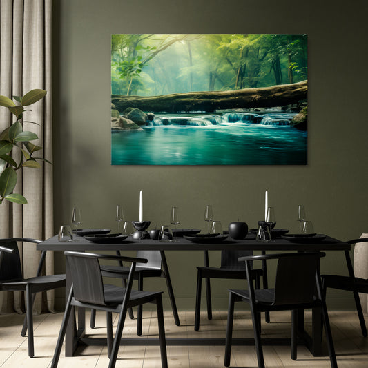 DREAMY WATERFALL GLIMMER Horizontal Canvas Print
