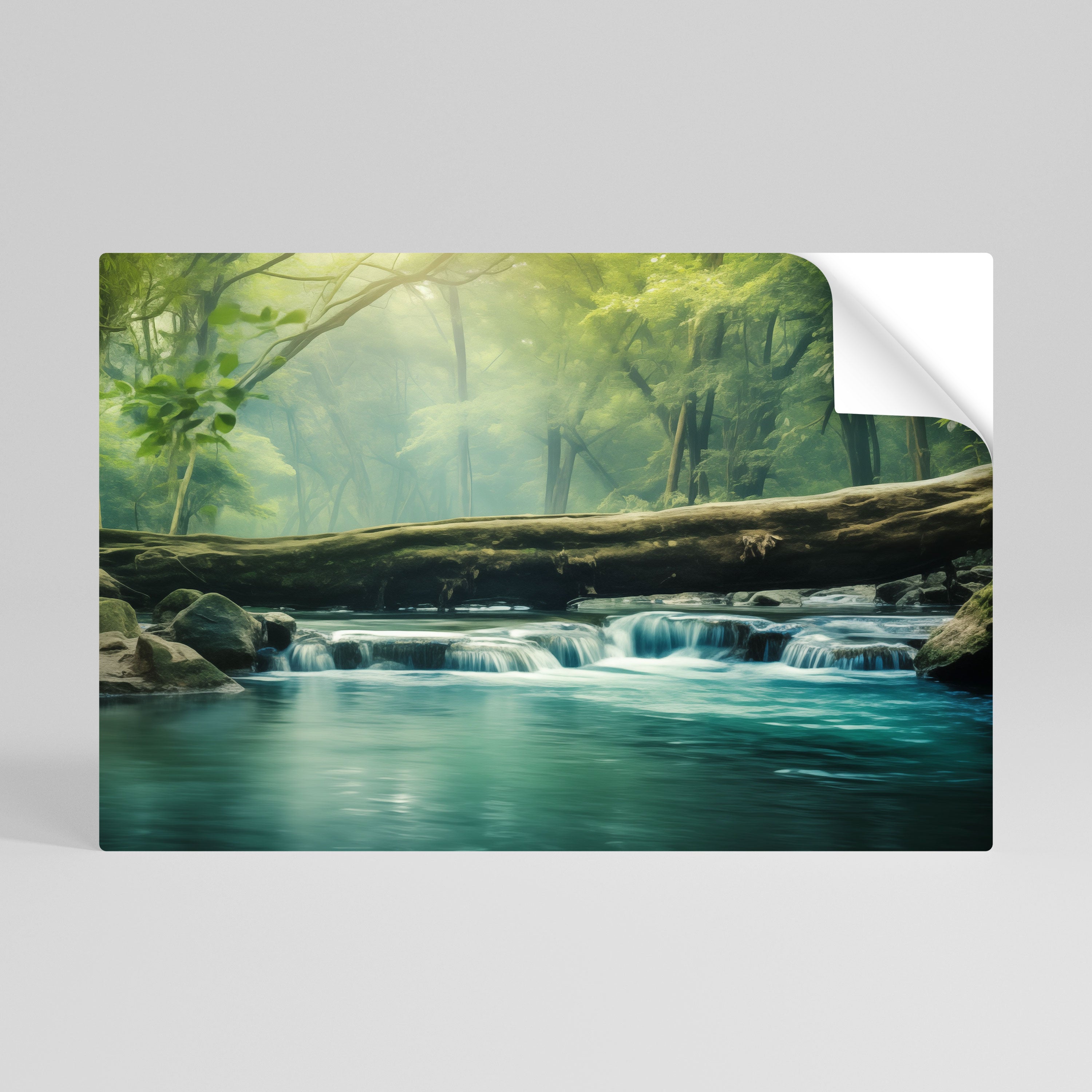 DREAMY WATERFALL GLIMMER Peel and Stick Horizontal Poster