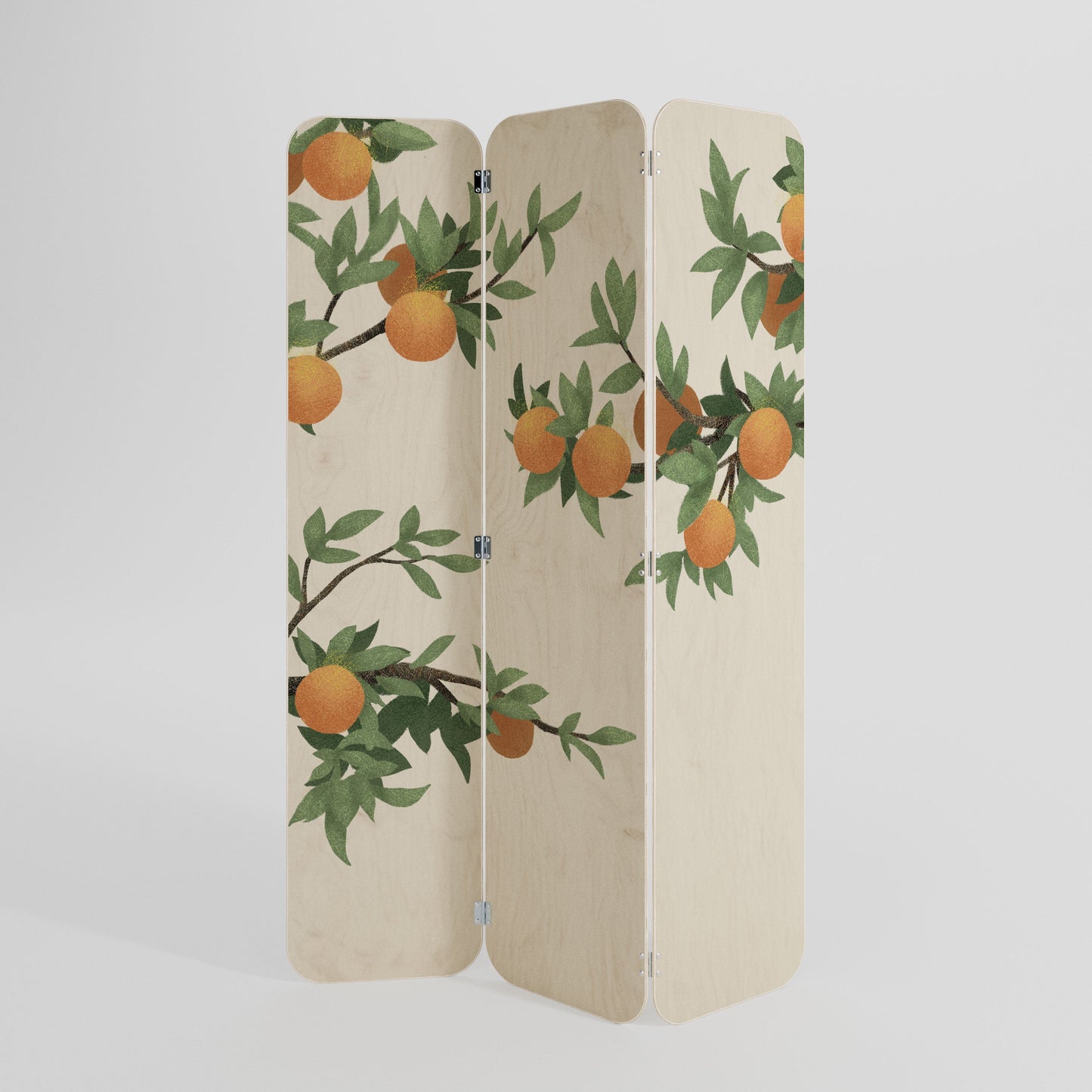 GORGEOUS ORANGE 3-Panel Plywood Room Divider