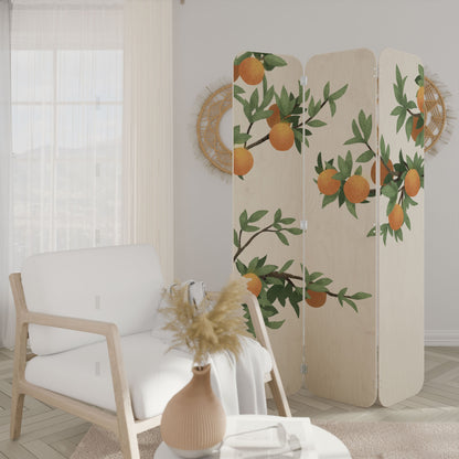 GORGEOUS ORANGE 3-Panel Plywood Room Divider