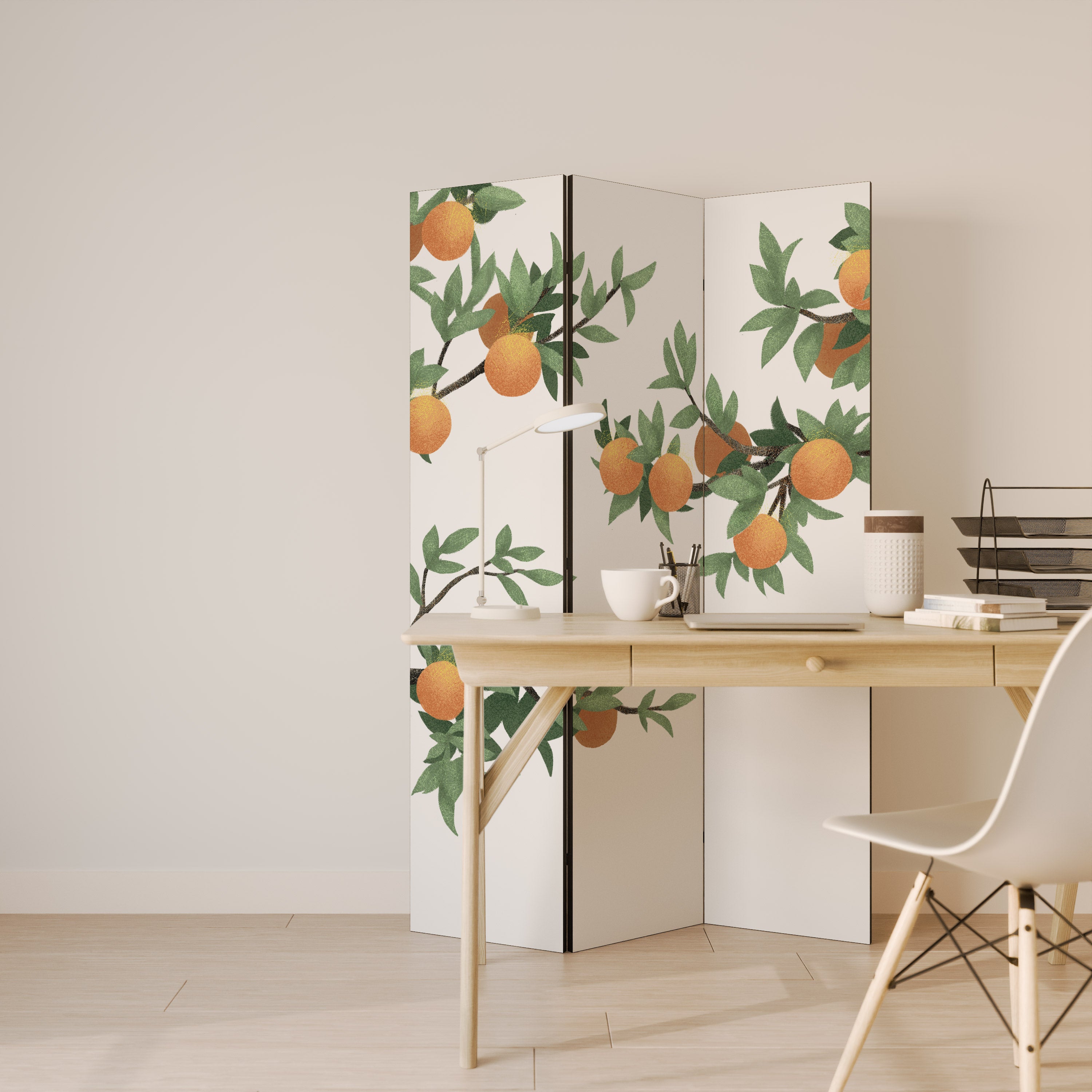 GORGEOUS ORANGE 3-teiliger Paravent