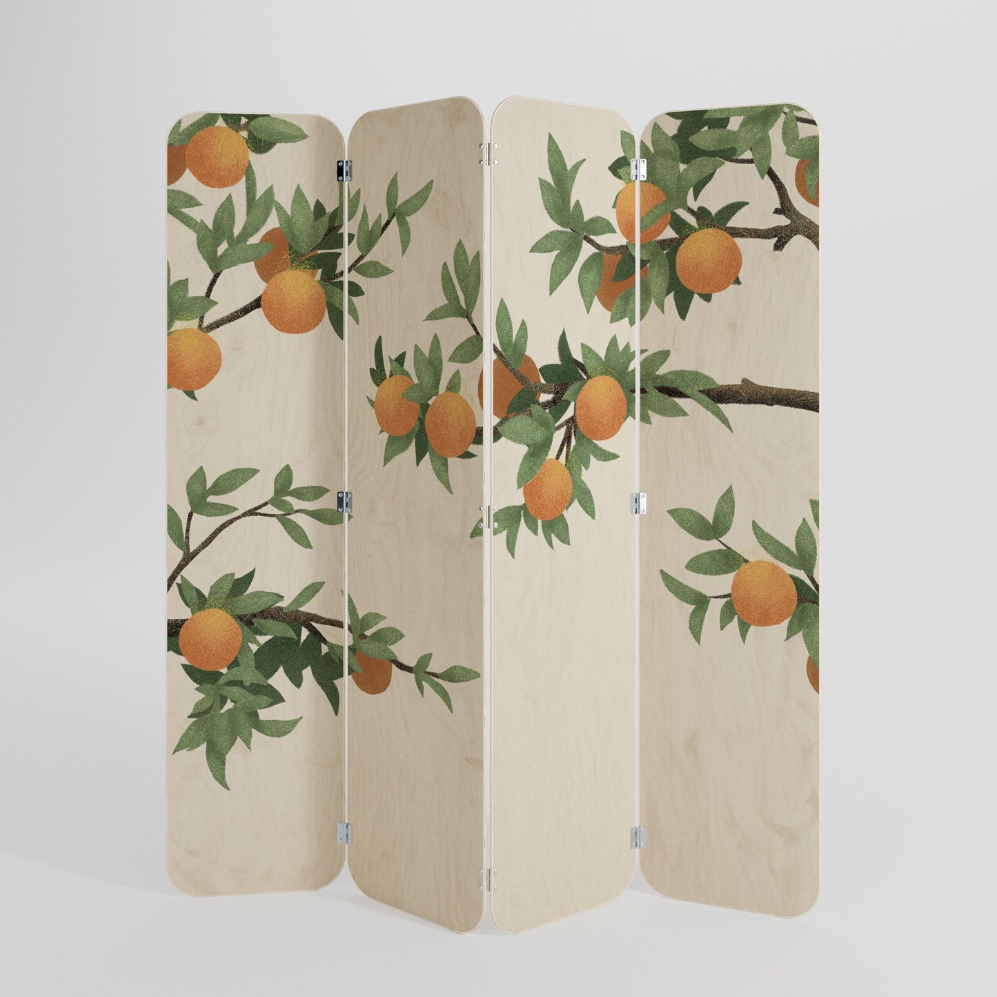 GORGEOUS ORANGE 4-Panel Plywood Room Divider