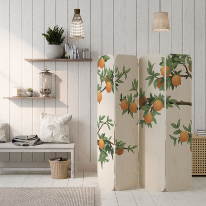 GORGEOUS ORANGE 4-Panel Plywood Room Divider