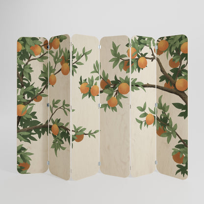 GORGEOUS ORANGE 6-Panel Plywood Room Divider