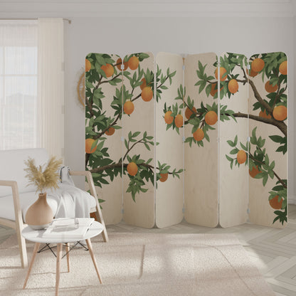 GORGEOUS ORANGE 6-Panel Plywood Room Divider