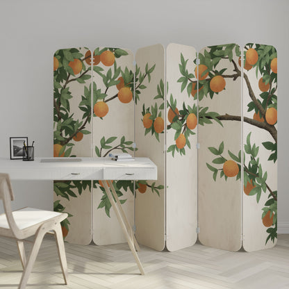 GORGEOUS ORANGE 6-Panel Plywood Room Divider