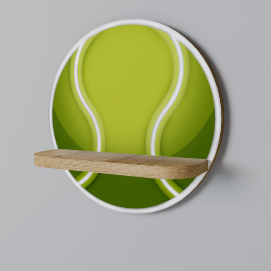 TENIS POINT Round Art Shelf In Oak Effect