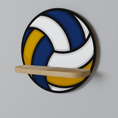 VOLLEYBALL HEED Round Art Shelf In Oak Effect