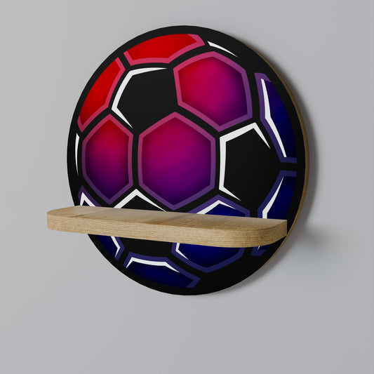 FOOTBALL DREAM Round Art Shelf In Oak Effect