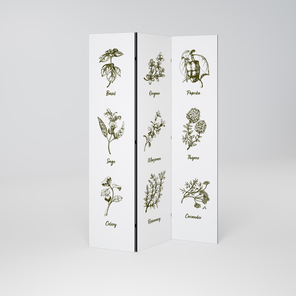 HERBAL FINESSE - ENG 3dílný paraván