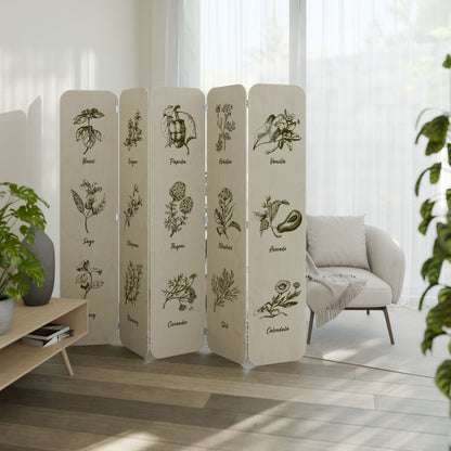 HERBAL FINESSE - ENG 5-Panel Plywood Room Divider