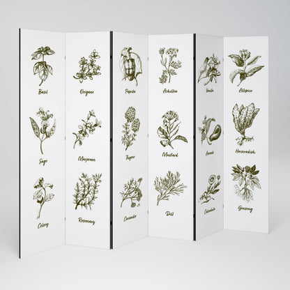 HERBAL FINESSE - ENG Biombo de 6 Painéis