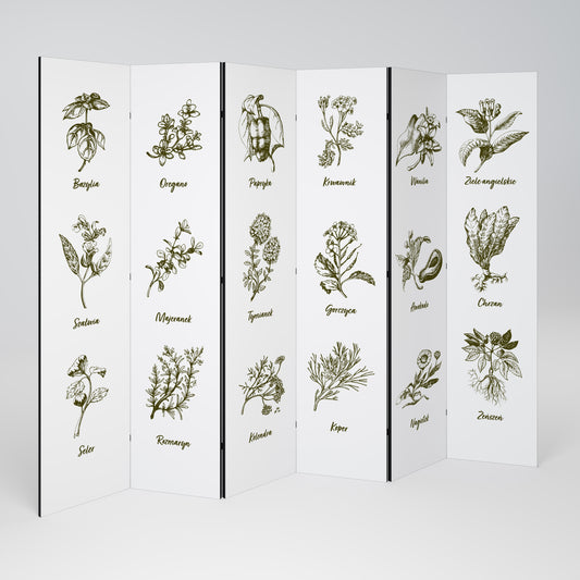 WHISPERS OF WILD HERBS Biombo de 6 paneles