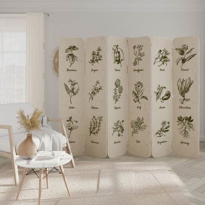 HERBAL FINESSE - DE 6-Panel Plywood Room Divider