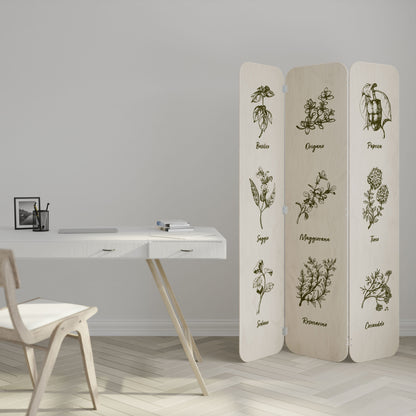 HERBAL FINESSE - IT 3-Panel Plywood Room Divider