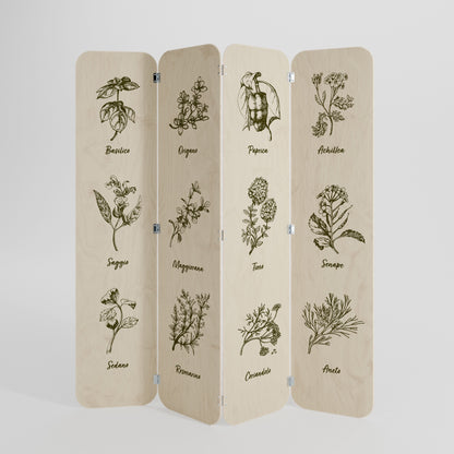 HERBAL FINESSE - IT 4-Panel Plywood Room Divider