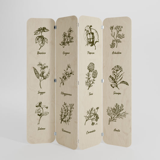 HERBAL FINESSE - IT 4-Panel Plywood Room Divider