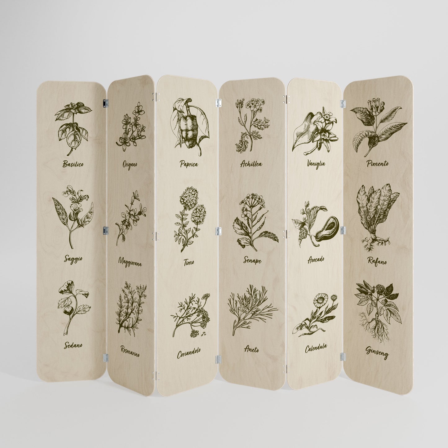 HERBAL FINESSE - IT 6-Panel Plywood Room Divider