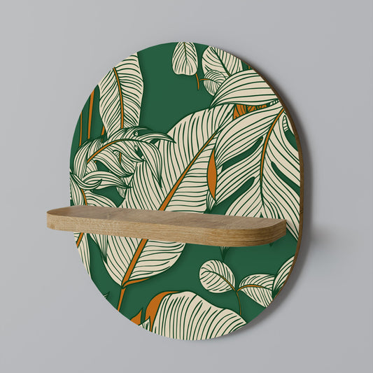 VERDANT PLEASURES Oval Art Shelf In Oak Effect