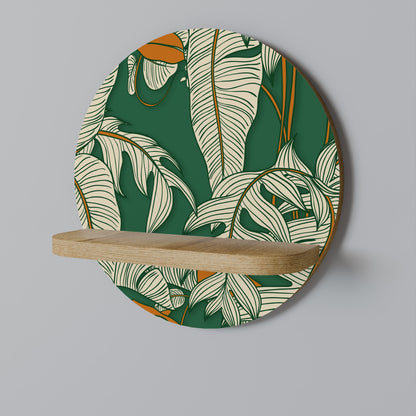 VERDANT PLEASURES Round Art Shelf In Oak Effect