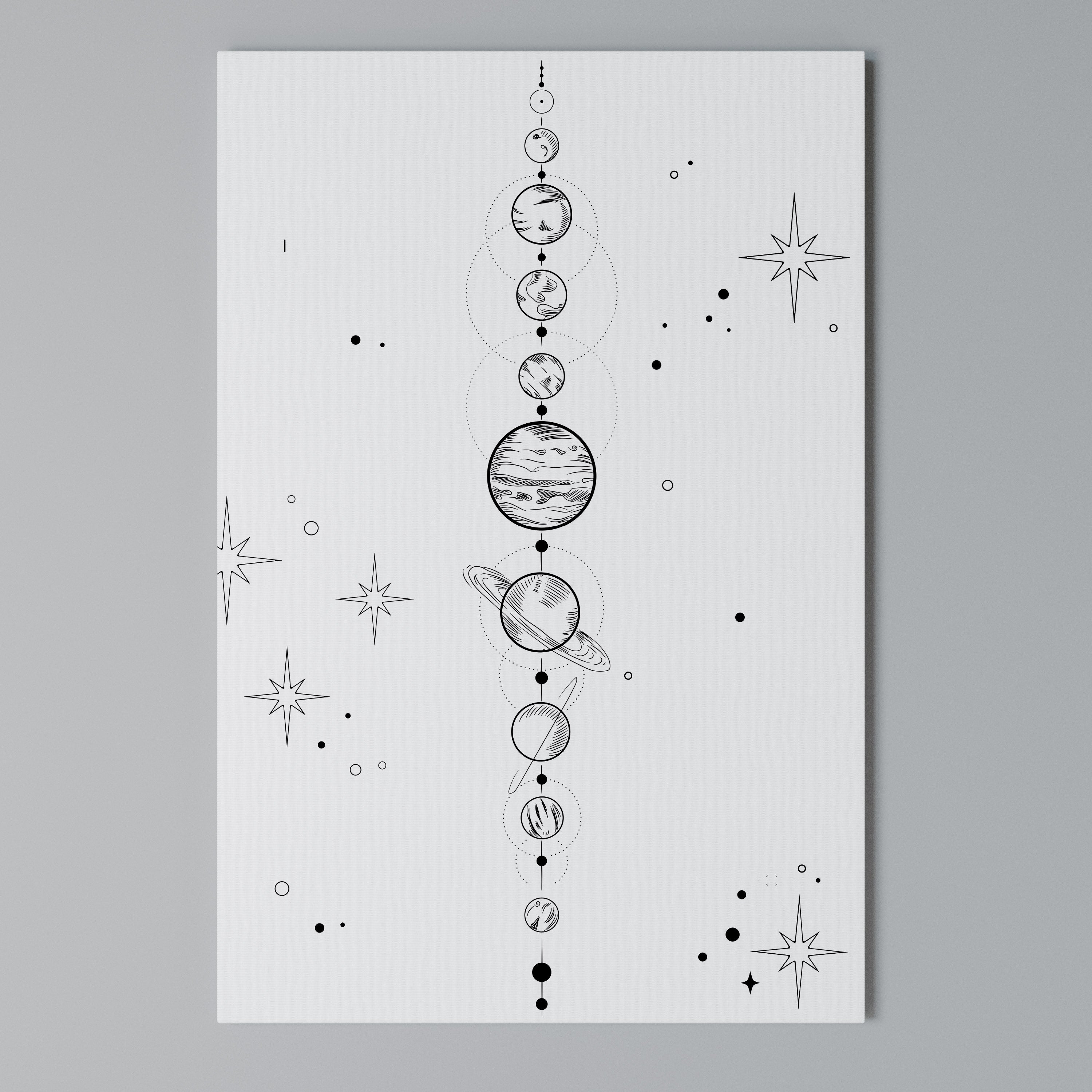 GALAXY OUTLINE Cuadro en lienzo vertical