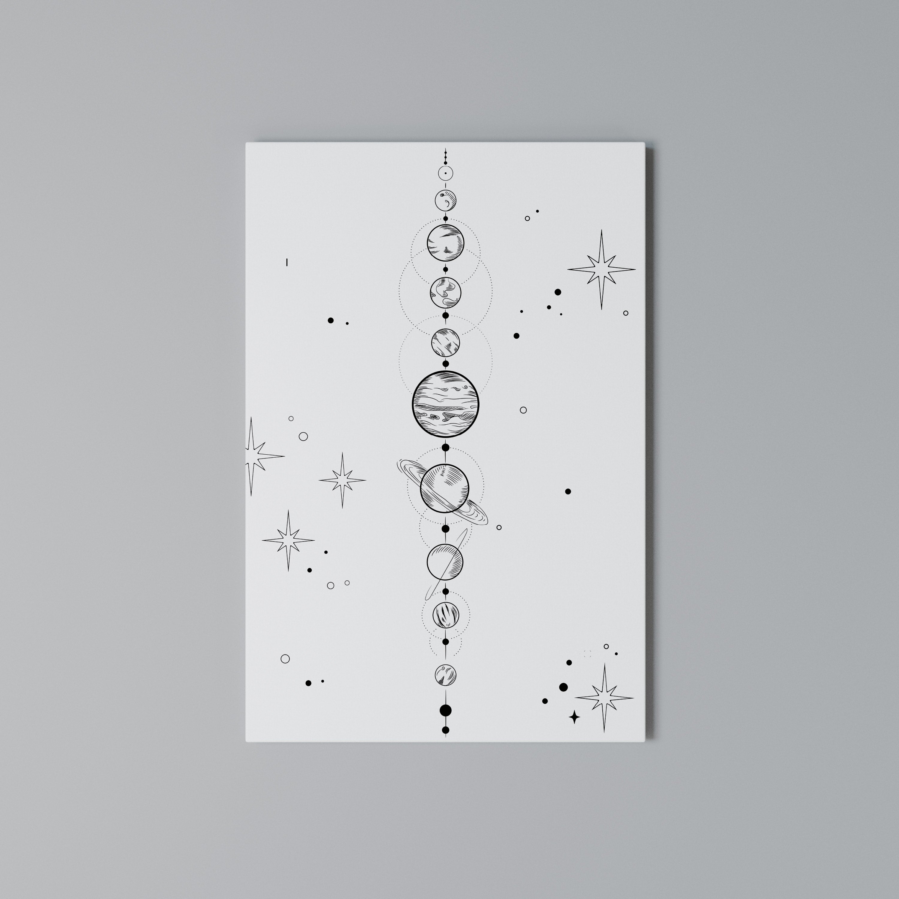 GALAXY OUTLINE Cuadro en lienzo vertical