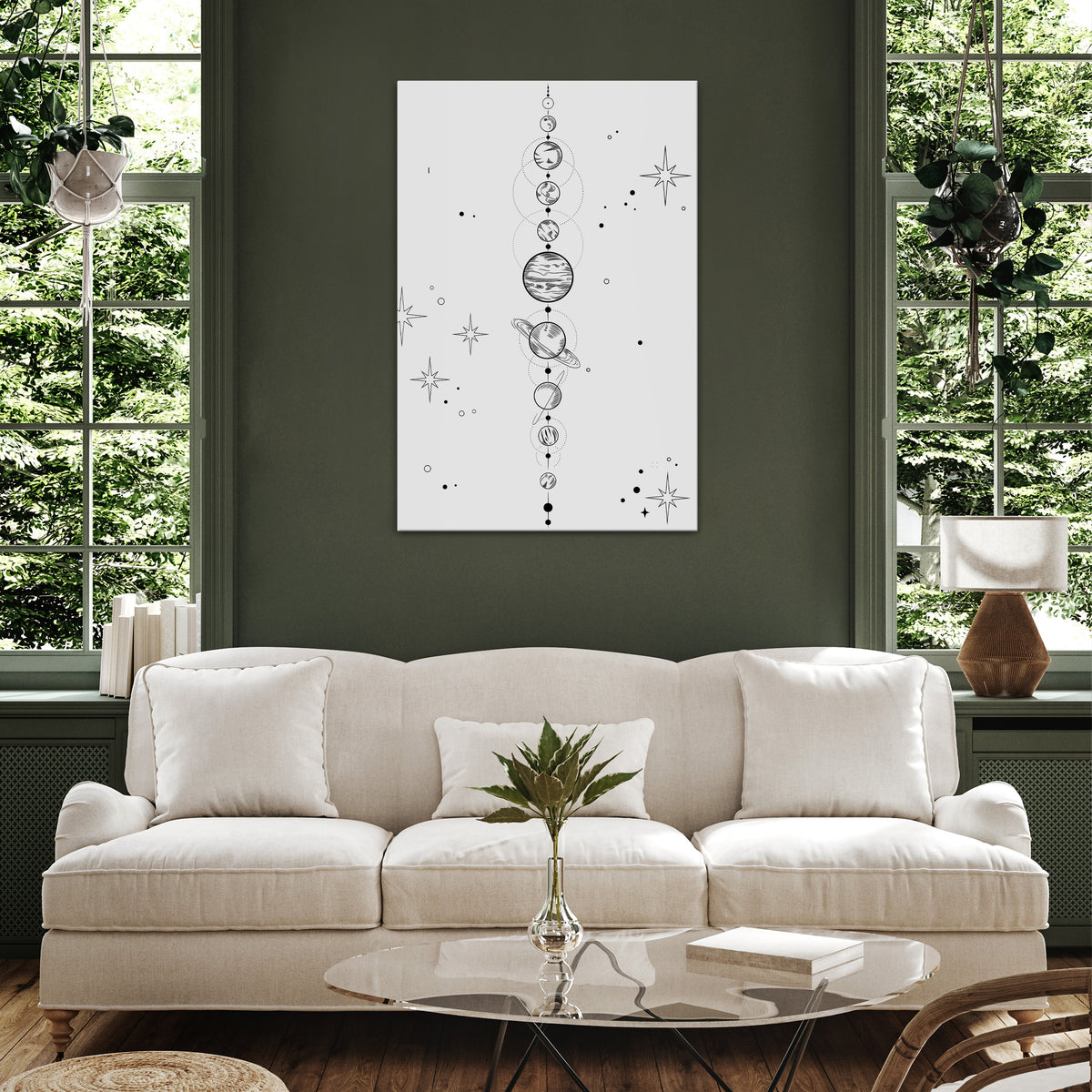 GALAXY OUTLINE Κατακόρυφος Πίνακας σε Καμβά
