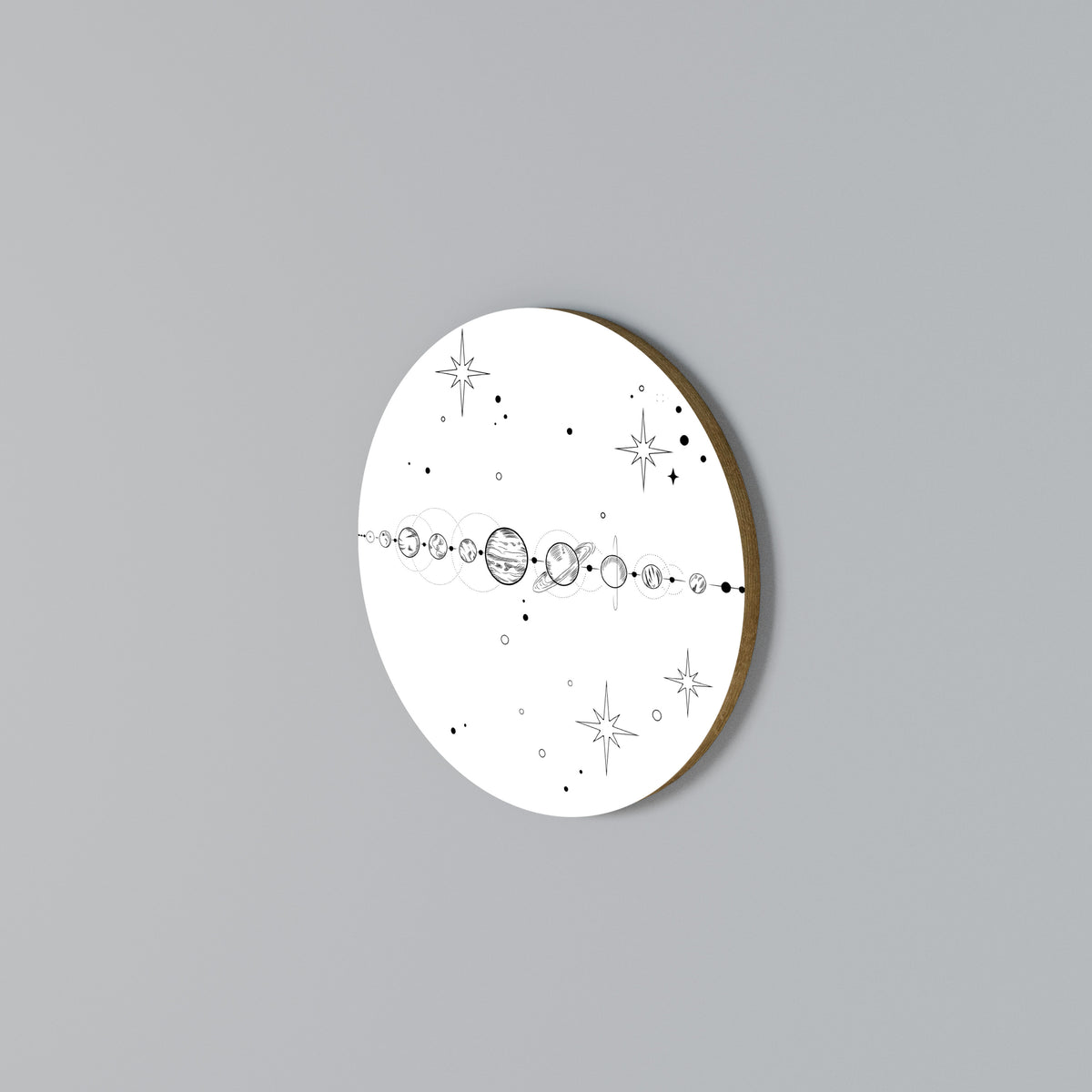 GALAXY OUTLINE Rundes Wandbild