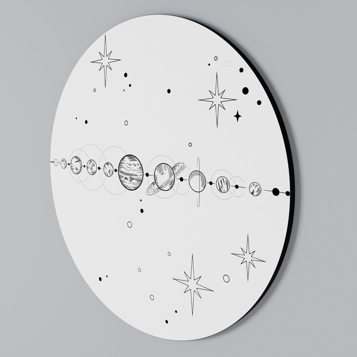 GALAXY OUTLINE Rundes Wandbild