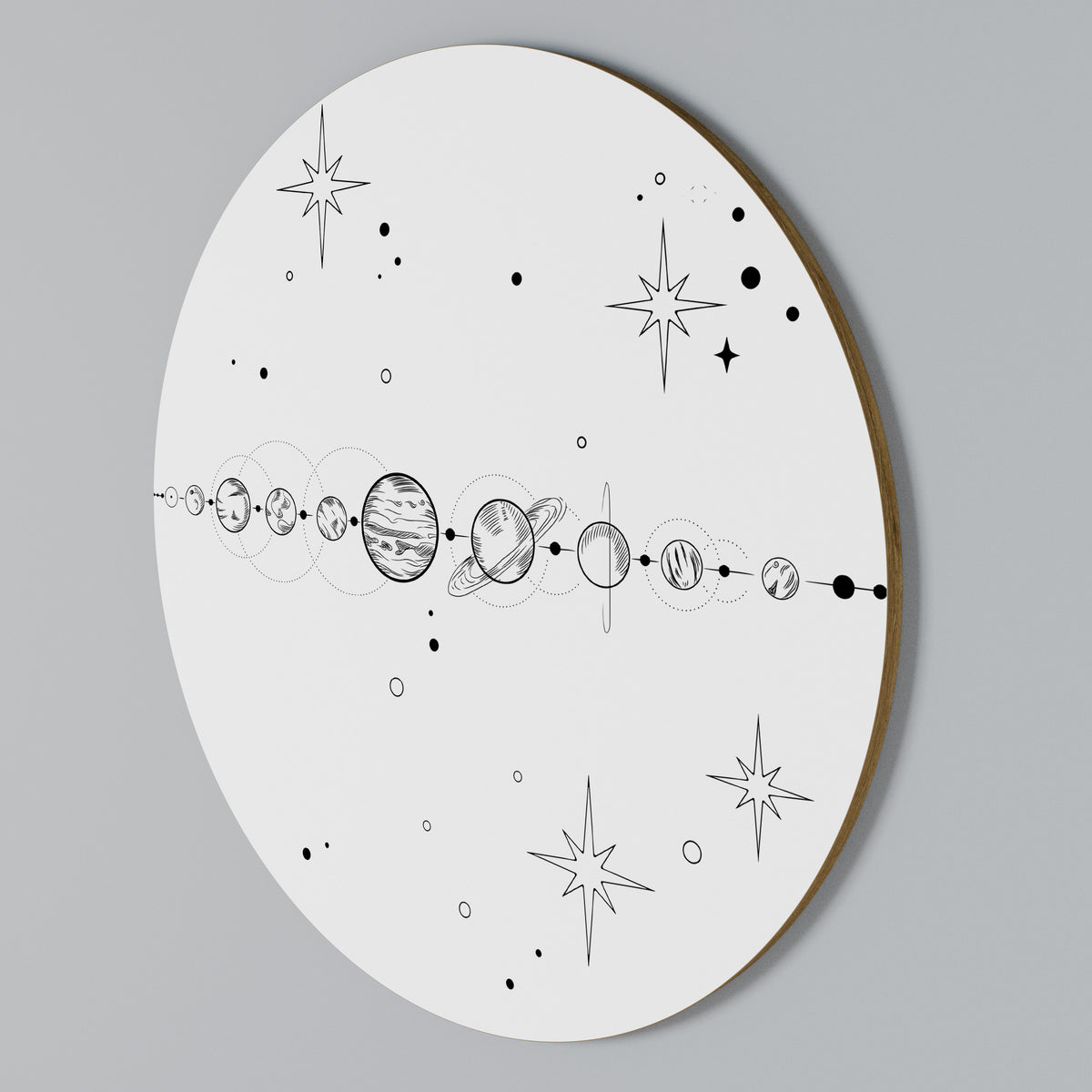 GALAXY OUTLINE Rundes Wandbild