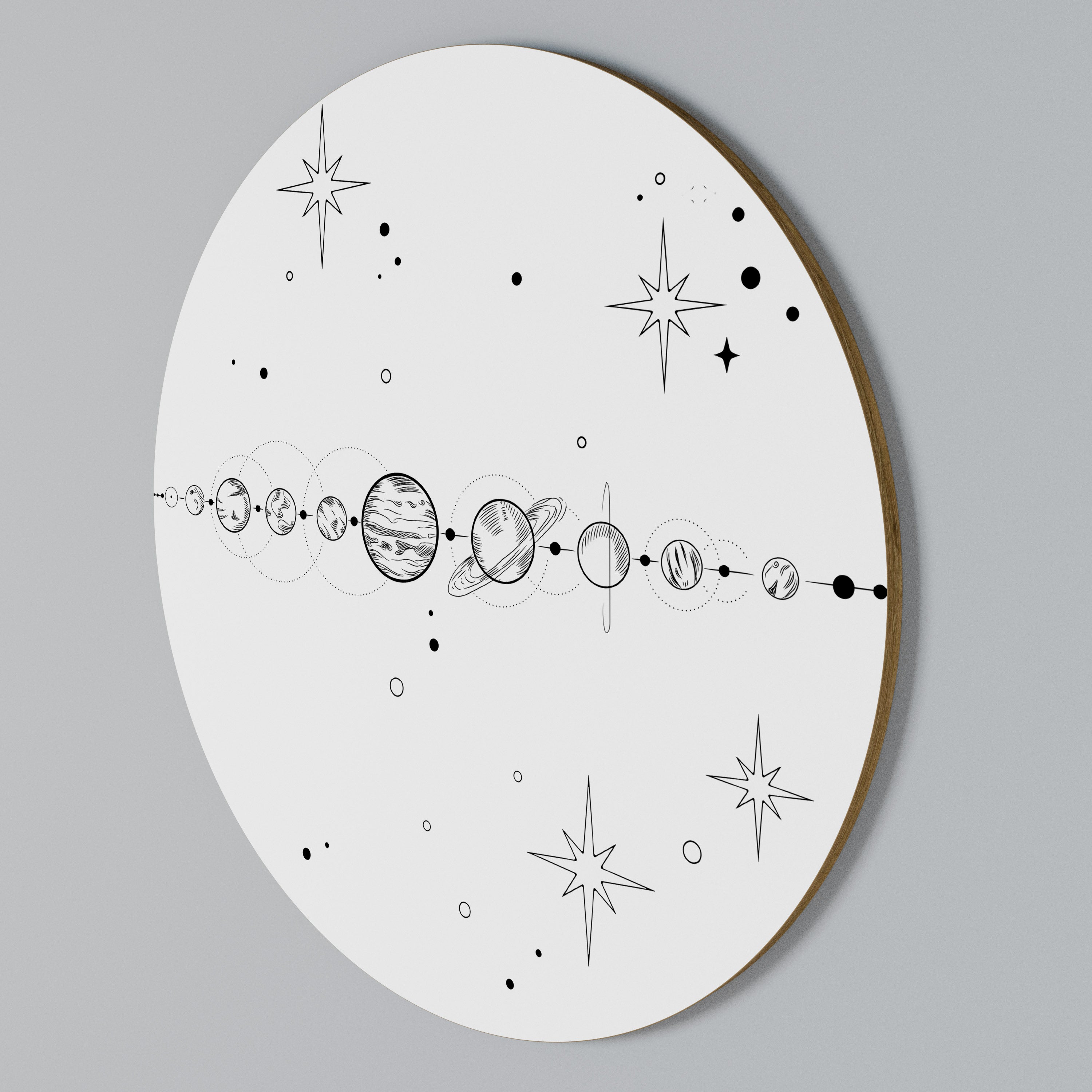 GALAXY OUTLINE Round Wall Art